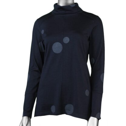Foil In Stitches Merino A-Line Knit Top Midnight Spot