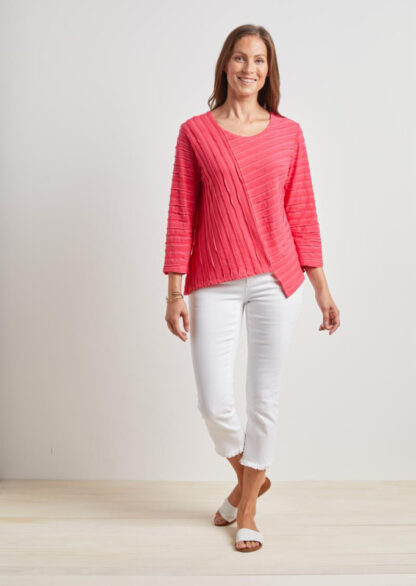Habitat Stripe Mix Tunic- Azalea