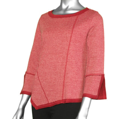 Habitat French Terry Asymmetrical Pullover- Cerise. Habitat Style: 69126.