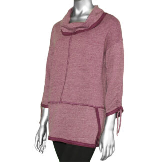 Habitat French Terry Ruch Tunic- Wine. Habitat Style: 69137.