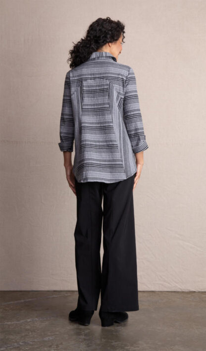 Habitat City Stripe Illusion Shirt- Black - Image 2