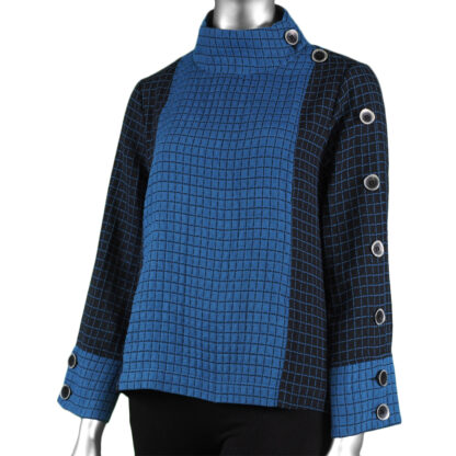 Habitat Women's Window Pane Side Button Pullover Night