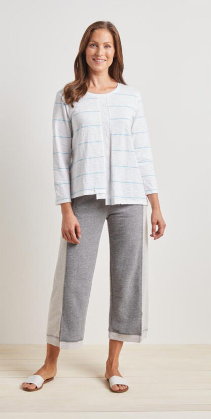 Habitat Beach Stripe Pullover- Turquoise