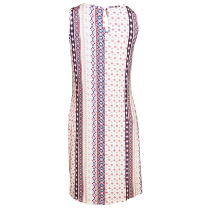 Tribal Halter Dress with Pockets- White Print - Image 2