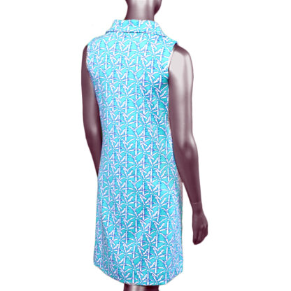 Lulu-B Swing Dress- Seagrass & White - Image 2
