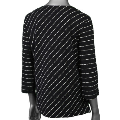 Habitat Women's Cotton Diagonal Stripe Boat Neck Black - Image 2
