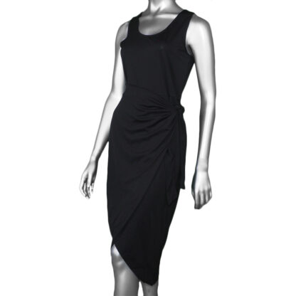 Tribal Sleeveless Wrap Dress- Black