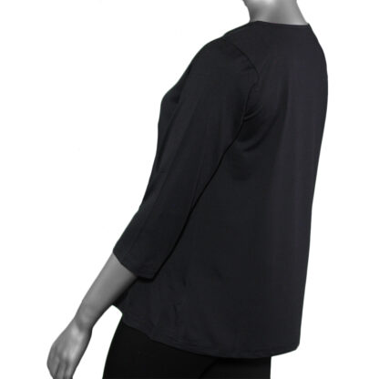 Lulu-B 3/4 Sleeve V-Neck- Black - Image 2