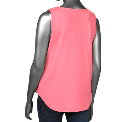 Lulu-B Sleeveless Key Hole Top- Coral - Image 2