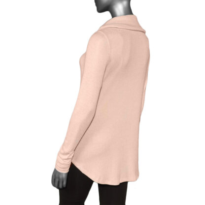 Tribal Cowl Neck with Shirring Detail- Blush - Image 2