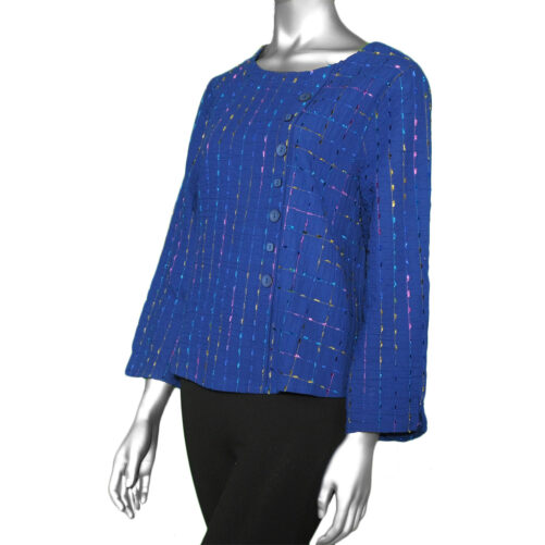 Habitat Peruvian Mix Side Button- Cornflower.  Habitat Style: 46728.