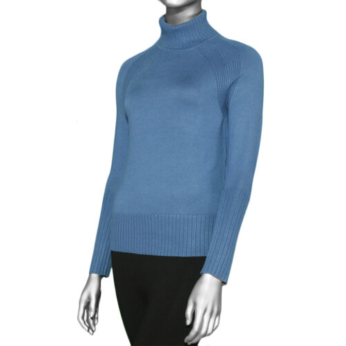 Tribal Turtle Neck Sweater- Arctic Blue. Tribal Style: 4708O-835-1714