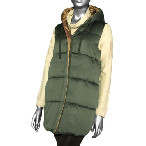 Tribal Reversible Puffer Vest- Dark Laurel. Tribal Style: 4687O-3376-2775