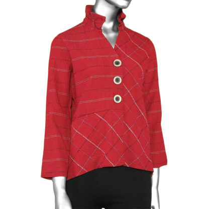 Habitat Bubble Mix Ruch Collar Jacket- Cerise. Habitat Style: 22530