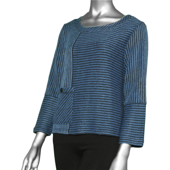 Habitat Tweedy Stripe Pocket Pullover- Denim. Habitat Style: 51729 