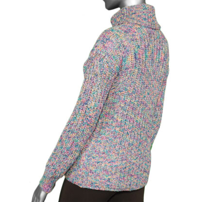 Tribal Turtle Neck Knit Sweater- Arctic Blue - Image 2