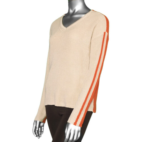 Tribal V-Neck Sweater- Sandstone. Tribal Style: 4667O-576-0874