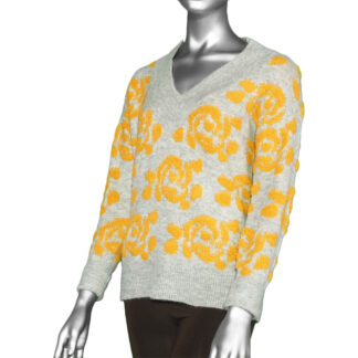 Tribal V-Neck Intarsia Sweater- Sunset. Tribal Style: 4781O-3413-0953 