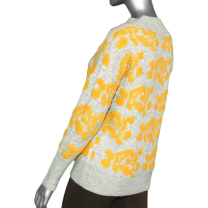 Tribal V-Neck Intarsia Sweater- Sunset - Image 2