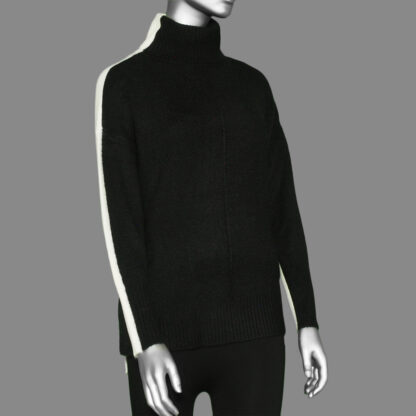 Tribal Turtle Neck Color Block Sweater- Black. Tribal Style: 4392O-3166-0002