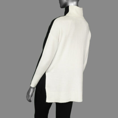 Tribal Turtle Neck Color Block Sweater- Black - Image 2