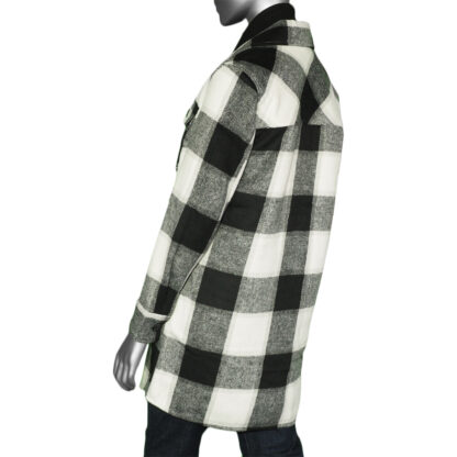 Tribal Shacket with Notch Collar- Black - Image 2