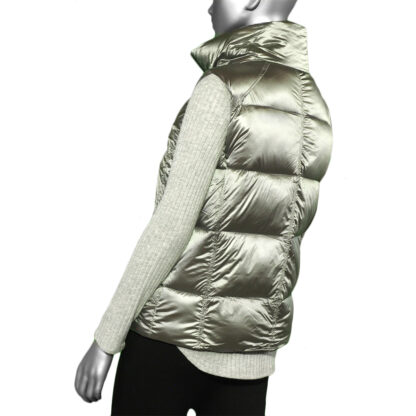 Tribal Short Puffer Vest- Silver - Image 2