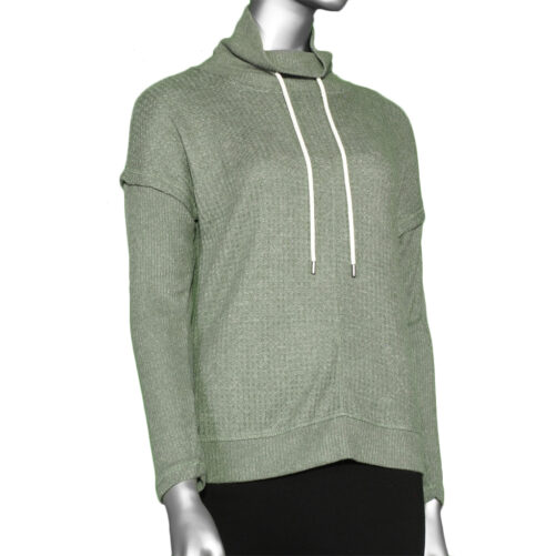 Tribal Funnel Neck Top with Rib Detail- Dark Laurel. Tribal Style: 4638O-3322-2775