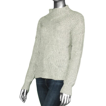 Tribal High Neck Oversized Sweater- Light Grey Mix.  Tribal Style: 7132O-4492-2492