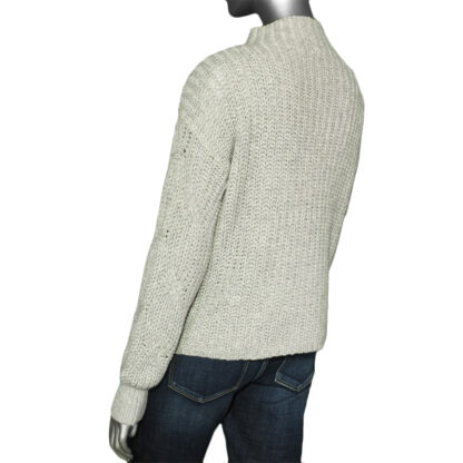 Tribal High Neck Oversized Sweater- Light Grey Mix - Image 2