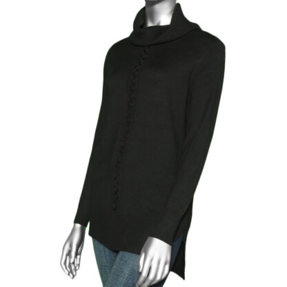 Tribal Cowl Neck Sweater- Black. Tribal Style: 4703O-133-0002