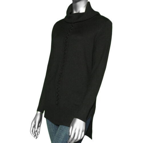 Tribal Cowl Neck Sweater- Black. Tribal Style: 4703O-133-0002