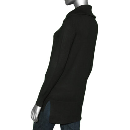 Tribal Cowl Neck Sweater- Black - Image 2