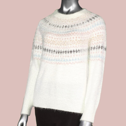 Tribal Fair Isle Sweater- Eggshell. Tribal Style: 7142O-4456-1397