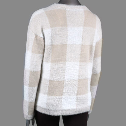 Tribal Women's Long Sleeve Plaid Sweater - Pebble - Image 2