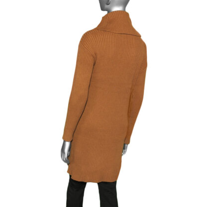 Tribal Cowl Neck Sweater Dress- Chocolate - Image 2
