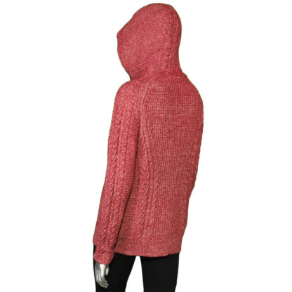 Charlie B Hooded Raglan Sweater- Heathered Rose. Style: C2345