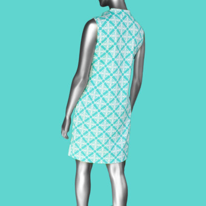 Lulu-B Sleeveless Keyhole Dress- Seaglass Aqua . Style: SPX4428 GSA .