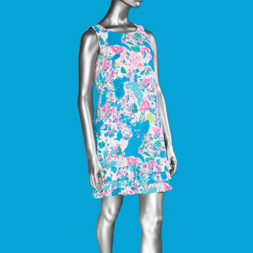 Lulu-B Ruffle Trim Sleeveless Dress- Multi. Style: SPX4495S ISL .