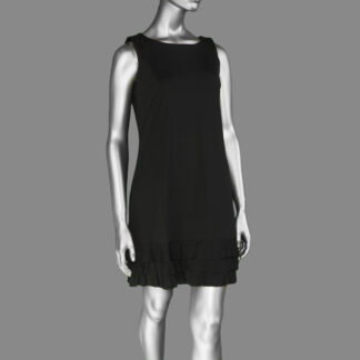 Lulu-B Ruffle Trim Sleeveless Dress- Black. Style: SPX4495S BLK .