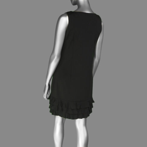Lulu-B Ruffle Trim Sleeveless Dress- Black. Style: SPX4495S BLK .