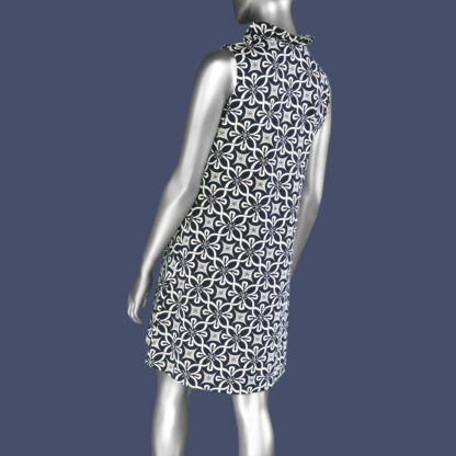 Lulu-B Ruffle Neck Dress- Tahitian Navy. Style: SPX 4444P GFNV rear