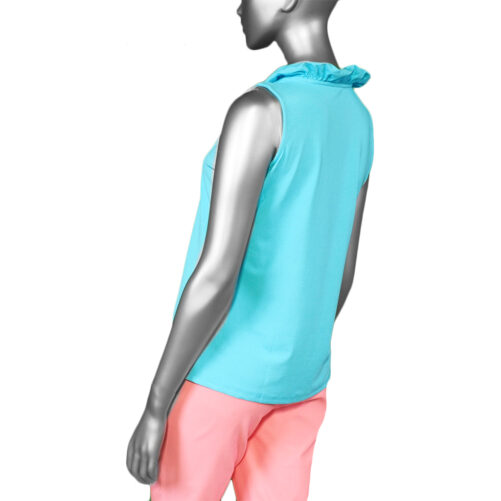 Lulu-B Ruffle Sleeveless Top- Clear Turquoise. Style: SPX0753S TQCL