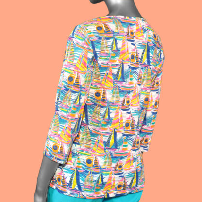 Lulu-B Burnout V-Neck Top- Sail. Style:  BRN0478 SAIL