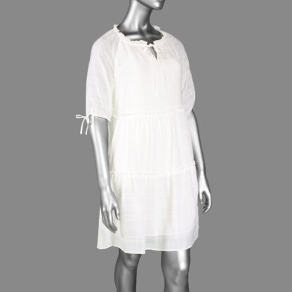 Tribal Puffy Sleeve Dress- White.  Tribal Style: 833O-4545-0001