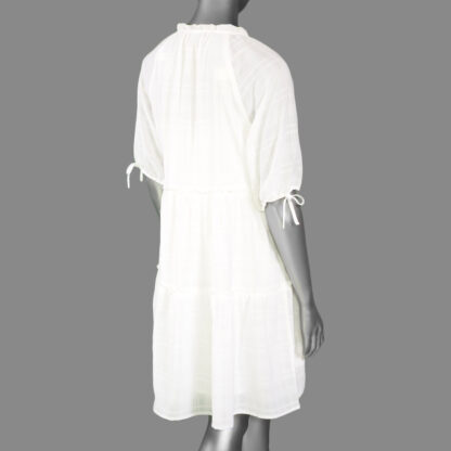 Tribal Puffy Sleeve Dress- White.  Tribal Style: 833O-4545-0001 back