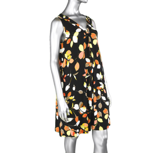 Tribal Sleeveless Flare Dress- Papaya. Tribal Style: 4840O-3457-0859