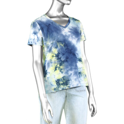 Tribal V-Neck Top- Clear Sky. Tribal Style: 4903O-3508-0587