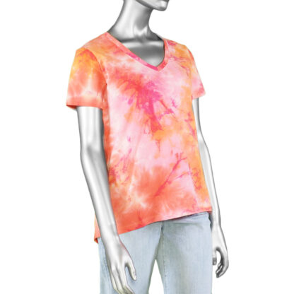 Tribal V-Neck Top- Guava. Tribal Style: 4903O-3508-1767