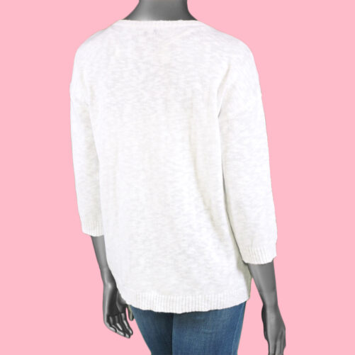 Tribal Scoop Neck Sweater- Vacay on White . Tribal Style: 4888O/4431 0001 Back